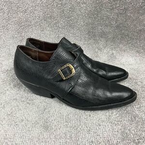 Via Nova Annie Women’s 7 Ankle Boots Booties Black Leather Crocodile Print